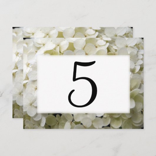 白あじさい花のテーブル番号 ポストカード (正面/裏面)