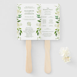 白あじさい花の水彩結婚式 ハンドファン