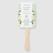 白あじさい花の水彩結婚式 ハンドファン (正面)