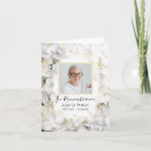 白あじさい花の水彩葬儀悔やみや弔慰 サンキューカード (正面)