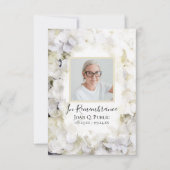 白あじさい花の水彩葬儀悔やみや弔慰 サンキューカード (正面)