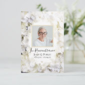 白あじさい花の水彩葬儀悔やみや弔慰 サンキューカード (スタンド正面)