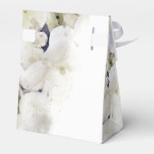 白あじさい花の水色結婚の フェイバーボックス (裏面サイド)