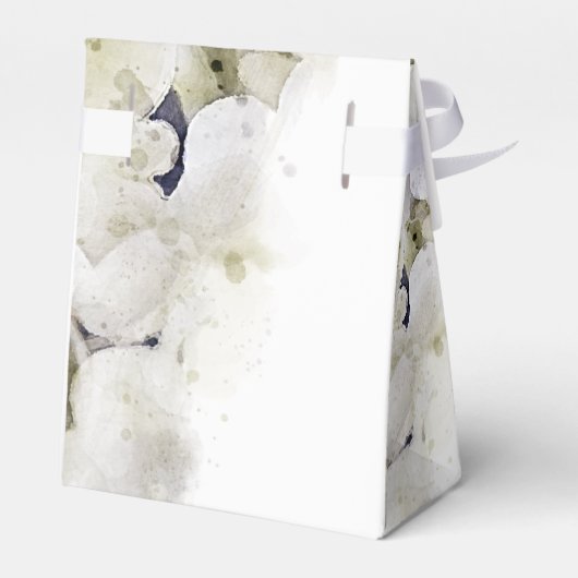 白あじさい花の水色結婚の フェイバーボックス (裏面サイド)