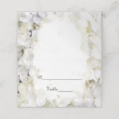 白あじさい花の水色結婚の プレイスカード (外部開封)