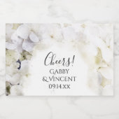 白あじさい花の水色結婚の リキュールボトルラベル (シングルラベル)