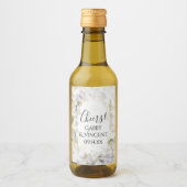 白あじさい花の水色結婚の ワインラベル (正面)