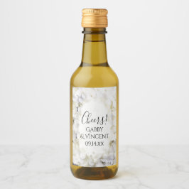 白あじさい花の水色結婚の ワインラベル