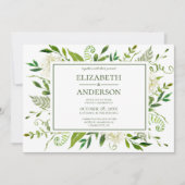 白あじさい花の結婚式 招待状 (正面)