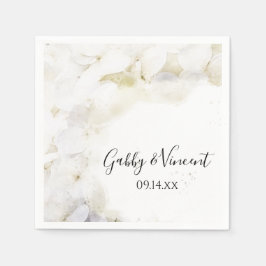 白あじさい花ウォーター結婚カラーのナプキン スタンダードカクテルナプキン