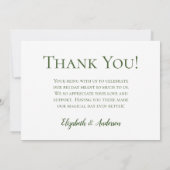 白あじさい花フォトフラットウェディング サンキューカード (裏面)