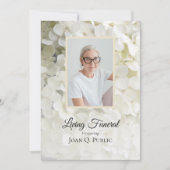 白あじさい花リビング葬式パーティー 招待状 (正面)