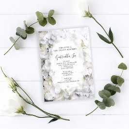 白あじさい花水彩赤ちゃんシャワー 招待状