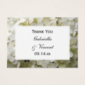 白あじさい花結婚の感謝メッセージカード (正面)