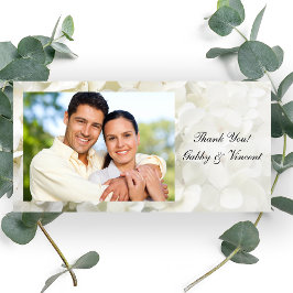 白あじさい花結婚の感謝 サンキューカード