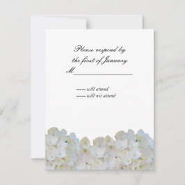 白あじさい返信カード 出欠カード