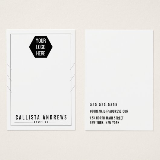 白あなたのロゴを追加する複数のネックレスディスプレイカード (正面&裏面)