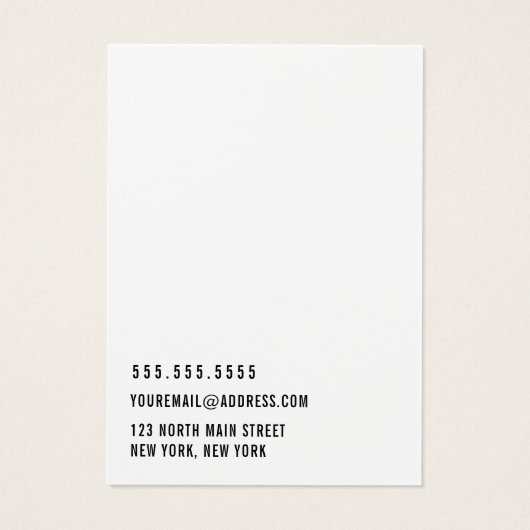 白あなたのロゴを追加する複数のネックレスディスプレイカード (裏面)