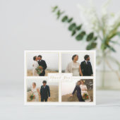 白ありがとう結婚のコラージュ4写真はがき ポストカード (スタンド正面)