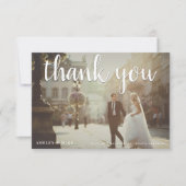 白ありがとう2写真結婚のサンキューカード サンキューカード (正面)