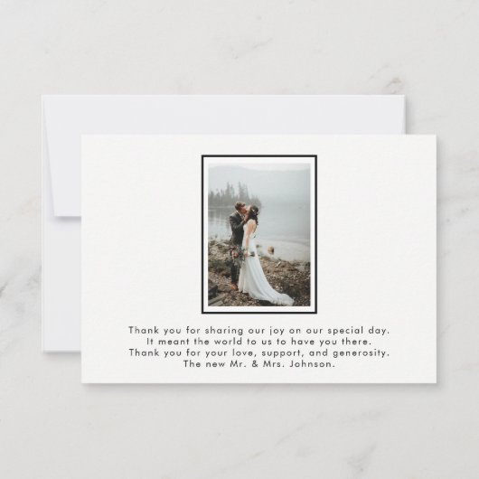 白ありがとう2写真結婚のサンキューカード サンキューカード (裏面)