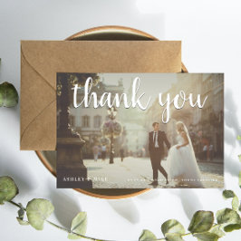 白ありがとう2写真結婚のサンキューカード サンキューカード