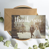 白ありがとう2写真結婚のサンキューカード サンキューカード