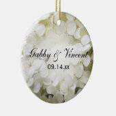 白いあじさ結婚んの写真 セラミックオーナメント (右)