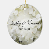 白いあじさ結婚んの写真 セラミックオーナメント (左)