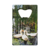 白いあひる、ゆりなべ、きゃたつ、湖岸 クレジットカード栓抜き (正面)