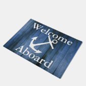 白いいかりの青木の航海のな歓迎 ドアマット (アングル)