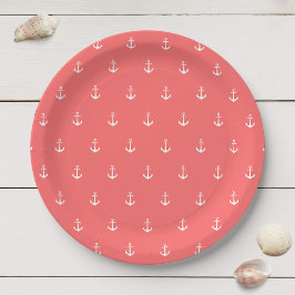 白いいかり(編集可能な背景色) ペーパープレート