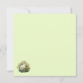 白いうさぎと花のカード カード (裏面)