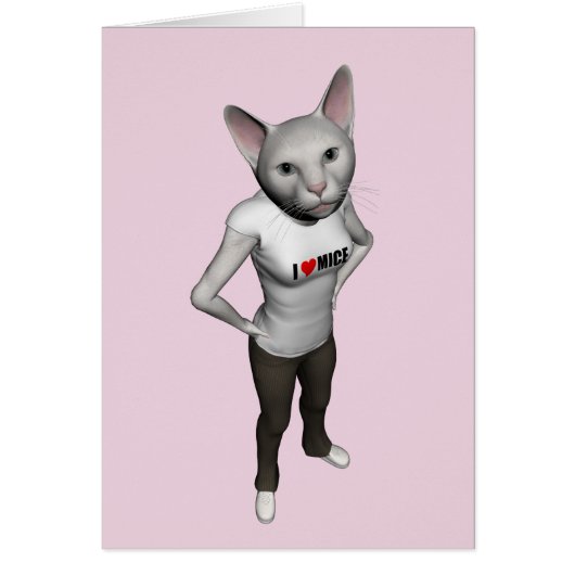 白いおもしろいシャム猫がネズミ (正面)