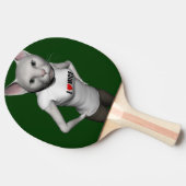 白いおもしろいシャム猫がネズミ 卓球ラケット (横)