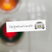 白いおもしろいフィガロカーバンパーステッカー バンパーステッカー