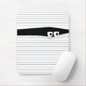 白いおもしろいブラインドの後ろを見ている目 マウスパッド (マウス)