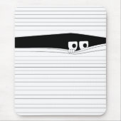 白いおもしろいブラインドの後ろを見ている目 マウスパッド (正面)