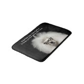 白いおもしろいプードル下痢浴マット バスマット (アングル)