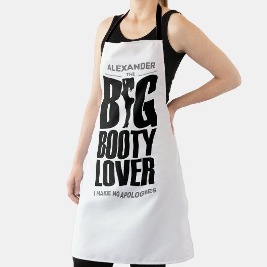 白いおもしろい上に大ブーティ好き エプロン (インサイチュ)