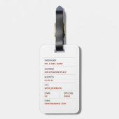 白いおもしろい背景にイエス様をエヘム ラゲッジタグ (裏面縦)