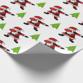 白いおもしろい背景にサンタクロースをダビング ラッピングペーパー (角)