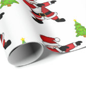 白いおもしろい背景にサンタクロースをダビング ラッピングペーパー (ロールコーナー)