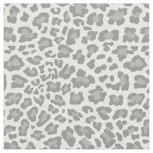 白いおよび灰色のヒョウの生地 ファブリック (クローズアップ)