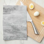 白いおよび灰色の大理石の質パターン キッチンタオル (四つ折り)