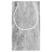 白いおよび灰色の大理石の質パターン スモールペーパーバッグ (裏面)