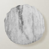 白いおよび灰色の大理石の質パターン ラウンドクッション (裏面)