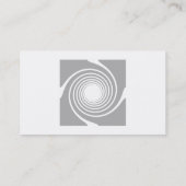 白いおよび灰色の螺線形の設計 名刺 (裏面)