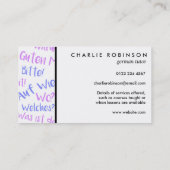 白いおよび紫色のドイツの個人教師の名刺 名刺 (裏面)