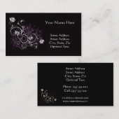 白いおよび紫色の名刺の黒 名刺 (正面/裏面)